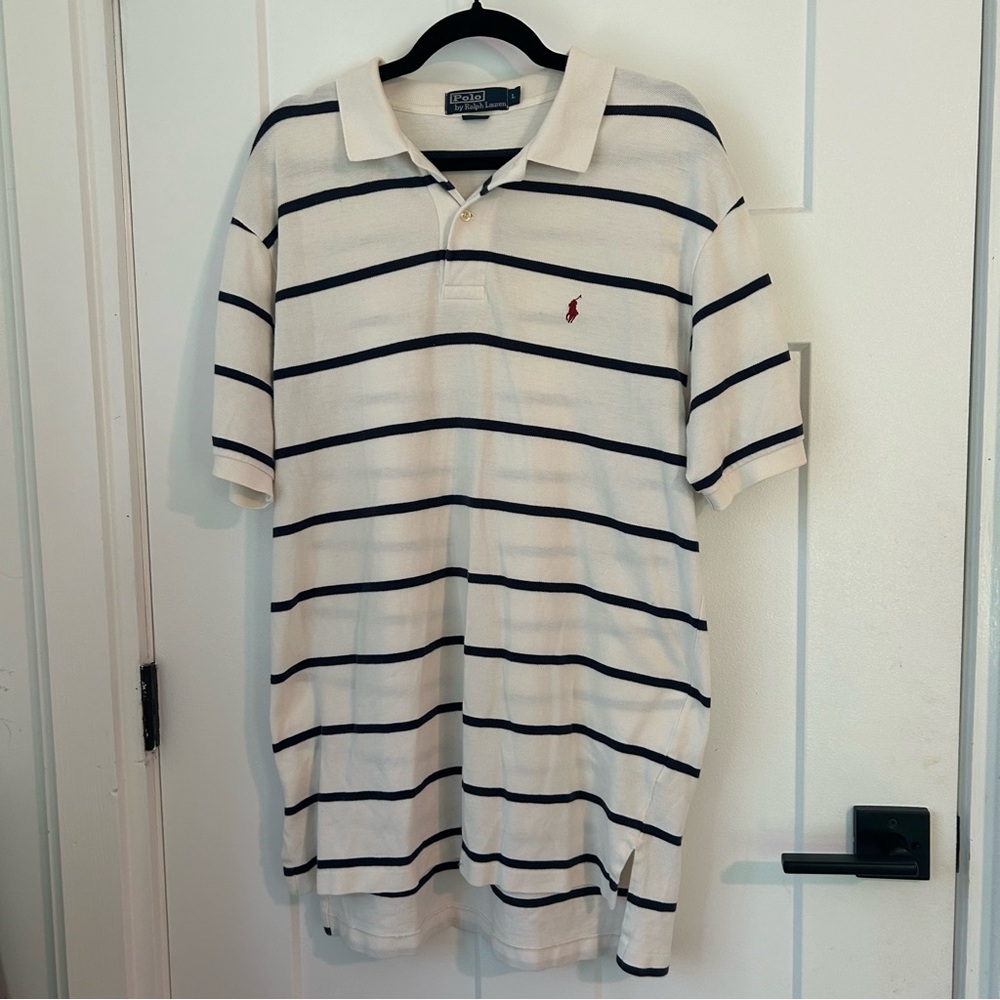 Ralph Lauren Cream and Black Polo Shirt